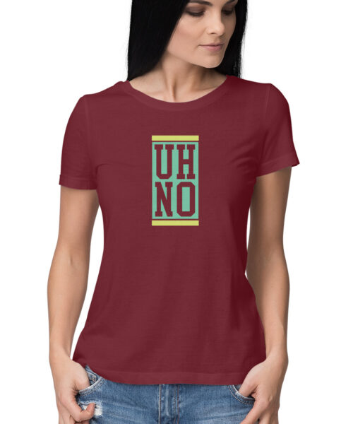 Shop the Best Funny and Sarcastic T-shirts for Men and Women at Manmarzee – The Ultimate Online T-shirt Store in India Alternative view of "UH NO" Sarcastic Graphic Printed T-Shirt | Funny Quotes Tees | Men and Women India 🚫
