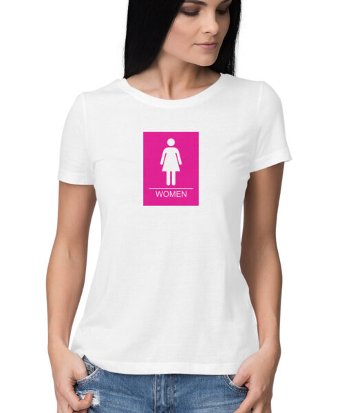 Shop the Best Funny and Sarcastic T-shirts for Men and Women at Manmarzee – The Ultimate Online T-shirt Store in India Alternative view of Women Signage Tee 🤣 | S-5XL | Black & White | Quirky T-shirts for Men and Women | India