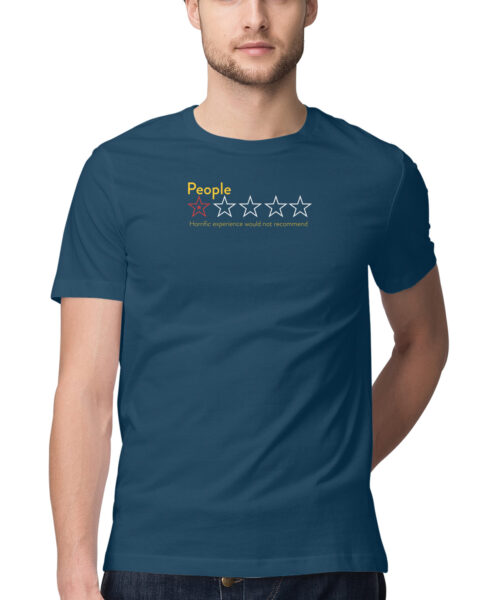 Shop the Best Funny and Sarcastic T-shirts for Men and Women at Manmarzee – The Ultimate Online T-shirt Store in India Alternative view of Funny Quotes T-Shirt: "People Horrific Experience - Don't Recommend" 😂 Quirky T-Shirts for Men and Women - Black & White - S-5XL - India