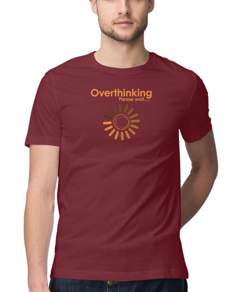 Shop the Best Funny and Sarcastic T-shirts for Men and Women at Manmarzee – The Ultimate Online T-shirt Store in India Quirky T-Shirts: "Overthinking Please Wait" Funny Quotes T-Shirt 😂 | Black & White | S-5XL | India | Men & Women