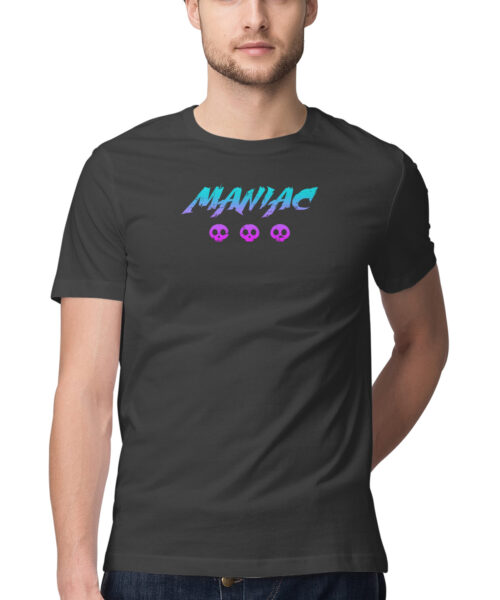 Shop the Best Funny and Sarcastic T-shirts for Men and Women at Manmarzee – The Ultimate Online T-shirt Store in India Funny Quotes T-Shirt - "Maniac" Typography Tee - Quirky T-Shirts for Men and Women 😎👕 - Black & White - S-5XL - India