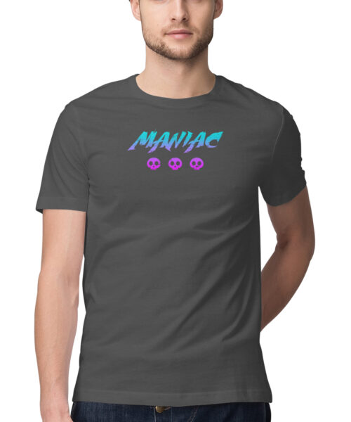 Shop the Best Funny and Sarcastic T-shirts for Men and Women at Manmarzee – The Ultimate Online T-shirt Store in India Alternative view of Funny Quotes T-Shirt - "Maniac" Typography Tee - Quirky T-Shirts for Men and Women 😎👕 - Black & White - S-5XL - India