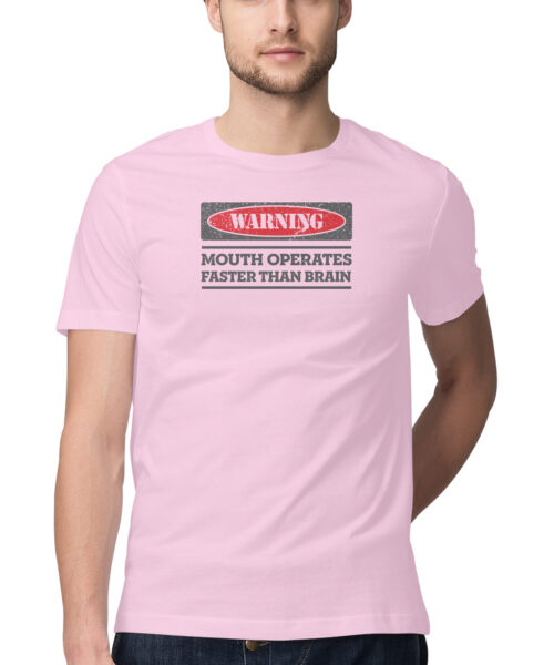 Shop the Best Funny and Sarcastic T-shirts for Men and Women at Manmarzee – The Ultimate Online T-shirt Store in India Funny Quotes T-Shirt "Warning Mouth Operates Faster Than Brain" 😂 Quirky T-Shirts for Men & Women | White & Black | S-5XL | India