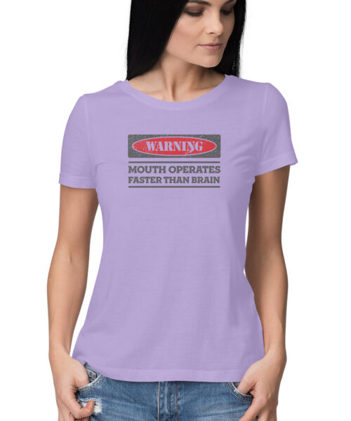 Shop the Best Funny and Sarcastic T-shirts for Men and Women at Manmarzee – The Ultimate Online T-shirt Store in India Funny Quotes T-Shirt "Warning Mouth Operates Faster Than Brain" 😂 | Quirky T-Shirts for Men & Women | Black & White | S-5XL | India