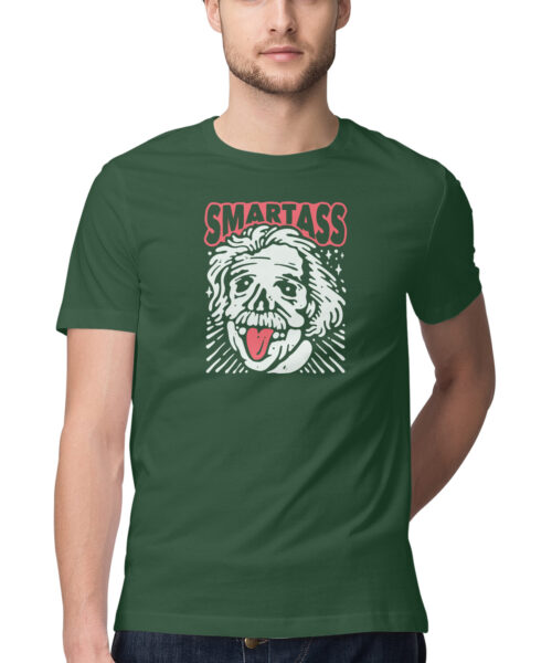 Shop the Best Funny and Sarcastic T-shirts for Men and Women at Manmarzee – The Ultimate Online T-shirt Store in India Alternative view of Funny Quotes T-Shirt - "Smart Ass" Einstein Graphic Tee 😎 - Black & White, S-5XL - India - Men & Women