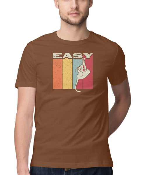 Shop the Best Funny and Sarcastic T-shirts for Men and Women at Manmarzee – The Ultimate Online T-shirt Store in India Funny Quotes T-Shirt - "easy" Monkey Graphic Tee 🐒 | Black & White | S-5XL | Quirky T-shirts for Men and Women | India