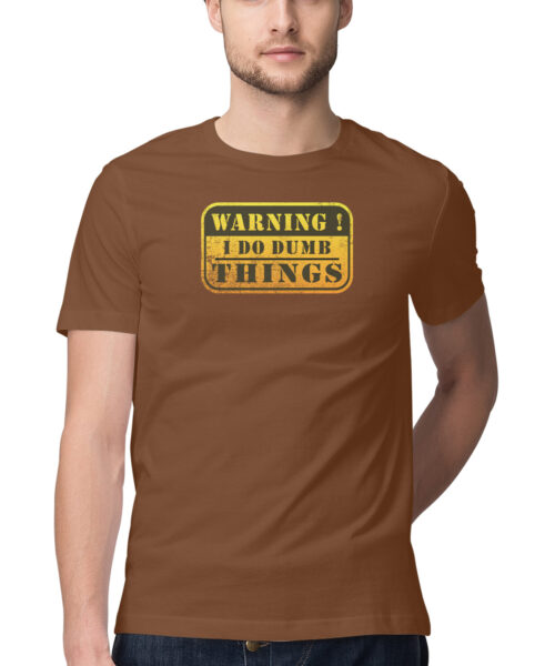 Shop the Best Funny and Sarcastic T-shirts for Men and Women at Manmarzee – The Ultimate Online T-shirt Store in India Alternative view of Funny Quotes T-Shirt "WARNING I DO DUMB THINGS" 😂 Quirky T-Shirts for Men & Women | White & Black | S-5XL | India