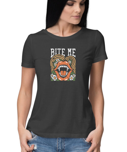 Shop the Best Funny and Sarcastic T-shirts for Men and Women at Manmarzee – The Ultimate Online T-shirt Store in India 😒 'BITE ME' SARCASTIC COMMENT T-SHIRT: FOR THOSE UNAPOLOGETICALLY SASSY MOMENTS