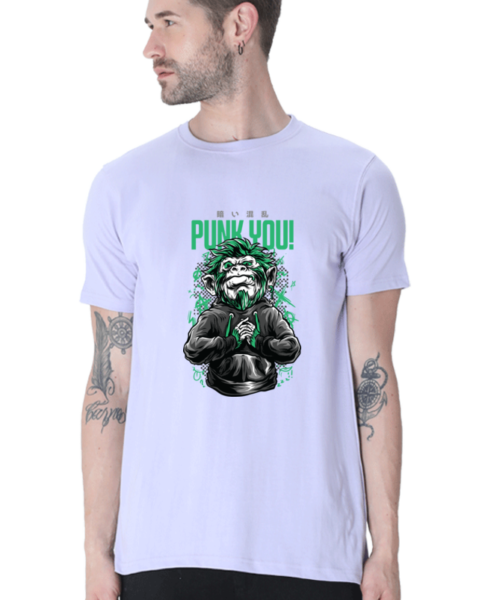 Shop the Best Funny and Sarcastic T-shirts for Men and Women at Manmarzee – The Ultimate Online T-shirt Store in India Alternative view of Punk You 🐒 | Chimp and Monkey Graphic Illustration Urban Design Slogan T-Shirt for Men & Women 🇮🇳