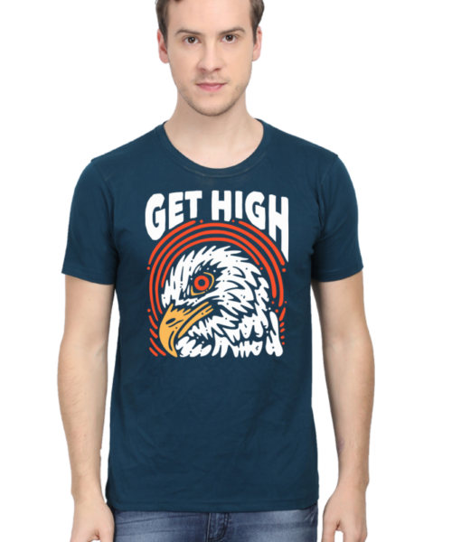 Shop the Best Funny and Sarcastic T-shirts for Men and Women at Manmarzee – The Ultimate Online T-shirt Store in India Alternative view of Get High 🌿 | Graphic Printed Design Illustration Urban Design Slogan T-Shirt for Men & Women 🇮🇳
