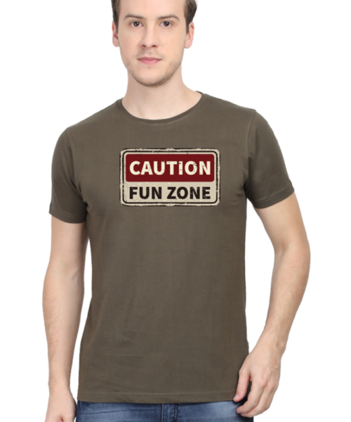 Shop the Best Funny and Sarcastic T-shirts for Men and Women at Manmarzee – The Ultimate Online T-shirt Store in India Alternative view of 🚧Caution - Fun Zone Funny Graphic Printed T-Shirts for Men & Women (S to 5XL) 🛒 | Manmarzee