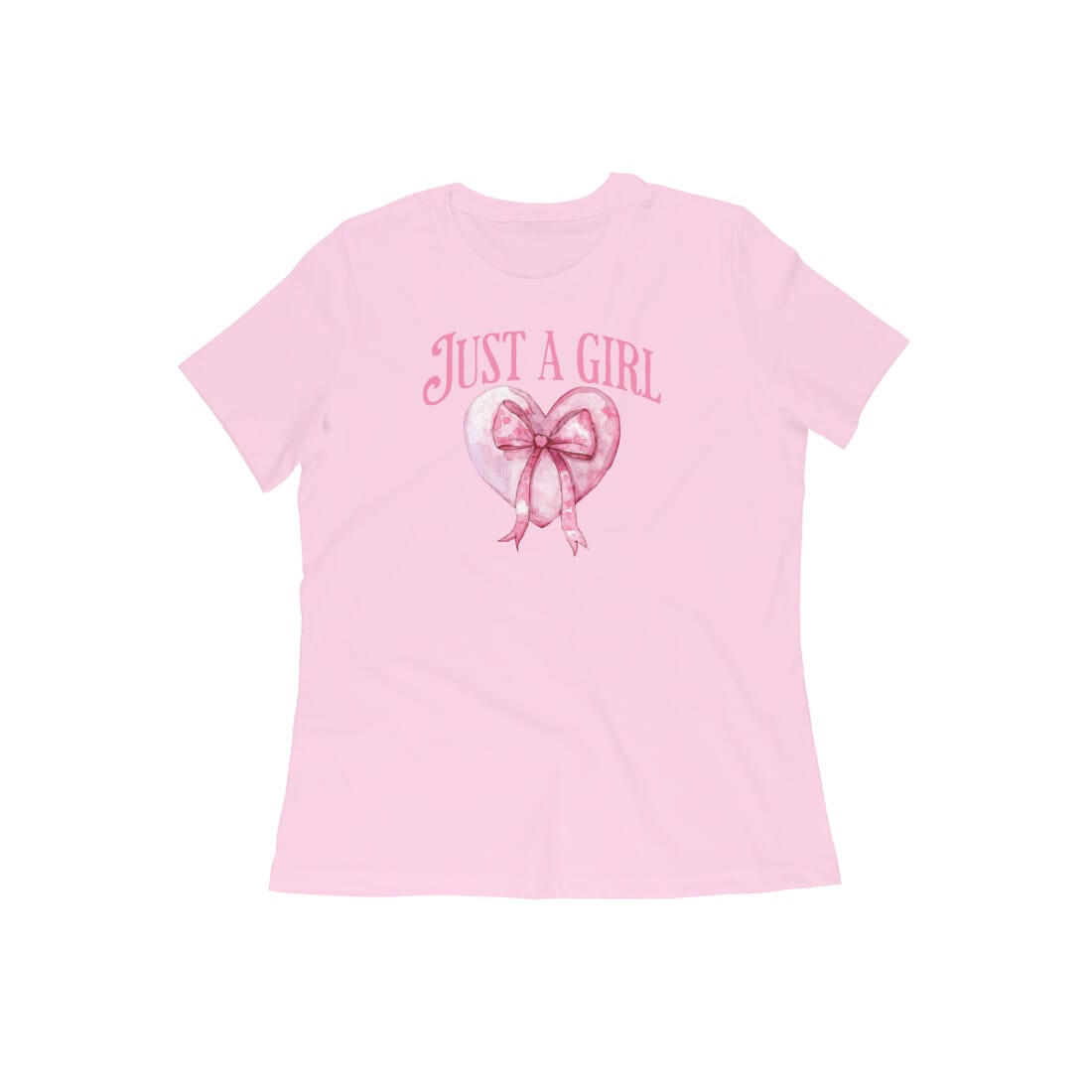 "Just A Girl Loves Pink 🎀 | Coquette Graphic Printed T-Shirt | Women India" "Just A Girl Loves Pink 🎀 | Coquette Graphic Printed T-Shirt | Women India"