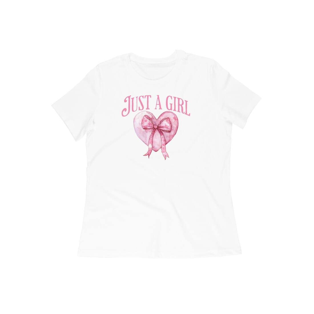 "Just A Girl Loves Pink 🎀 | Coquette Graphic Printed T-Shirt | Women India" "Just A Girl Loves Pink 🎀 | Coquette Graphic Printed T-Shirt | Women India" - Image 2