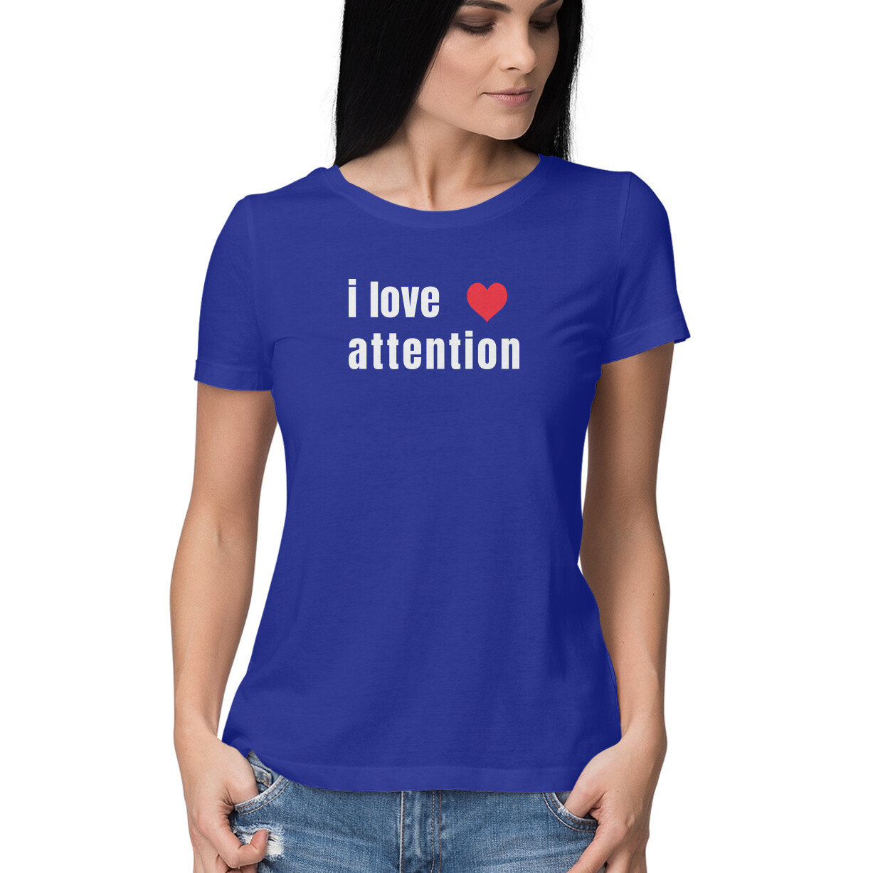 I Love Attention Funny Graphic Printed T Shirt for Women – Manmarzee I Love Attention Funny Graphic Printed T Shirt for Women – Manmarzee - Image 2
