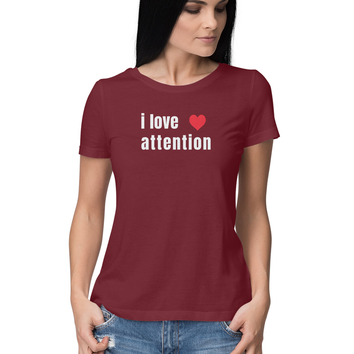 I Love Attention Funny Graphic Printed T Shirt for Women – Manmarzee I Love Attention Funny Graphic Printed T Shirt for Women – Manmarzee - Image 4