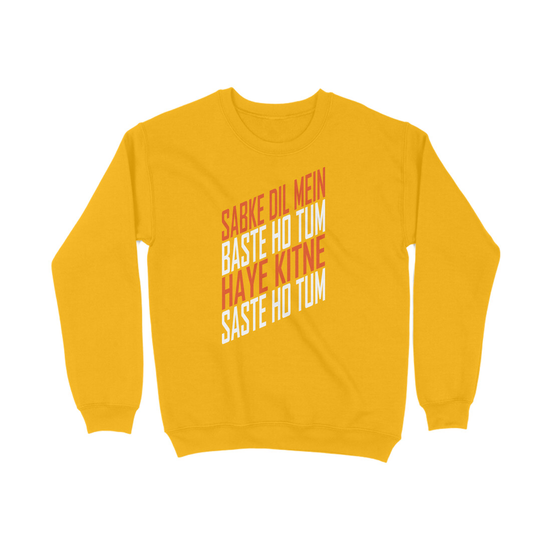 Sab ke dil main baste ho tum, hai kitne saste ho tum – Funny Hindi Typography Sweatshirt Sab ke dil main baste ho tum, hai kitne saste ho tum – Funny Hindi Typography Sweatshirt - Image 4