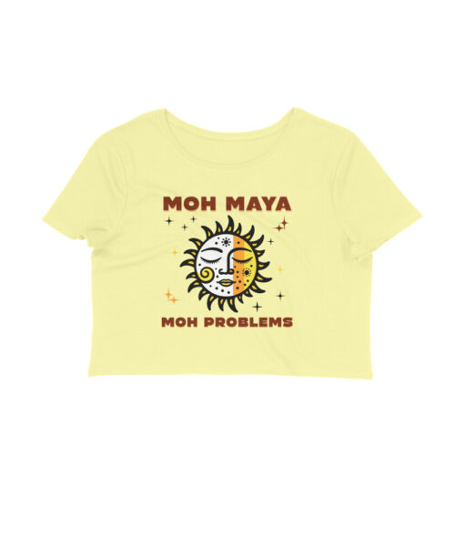 Hindi Quotes and Slogans Printed T-Shirts for Men and Women In India Moh Maya Moh Problems T-Shirt | Funny Hindi Wordplay Cotton Tee for Men & Women India 👕😎
