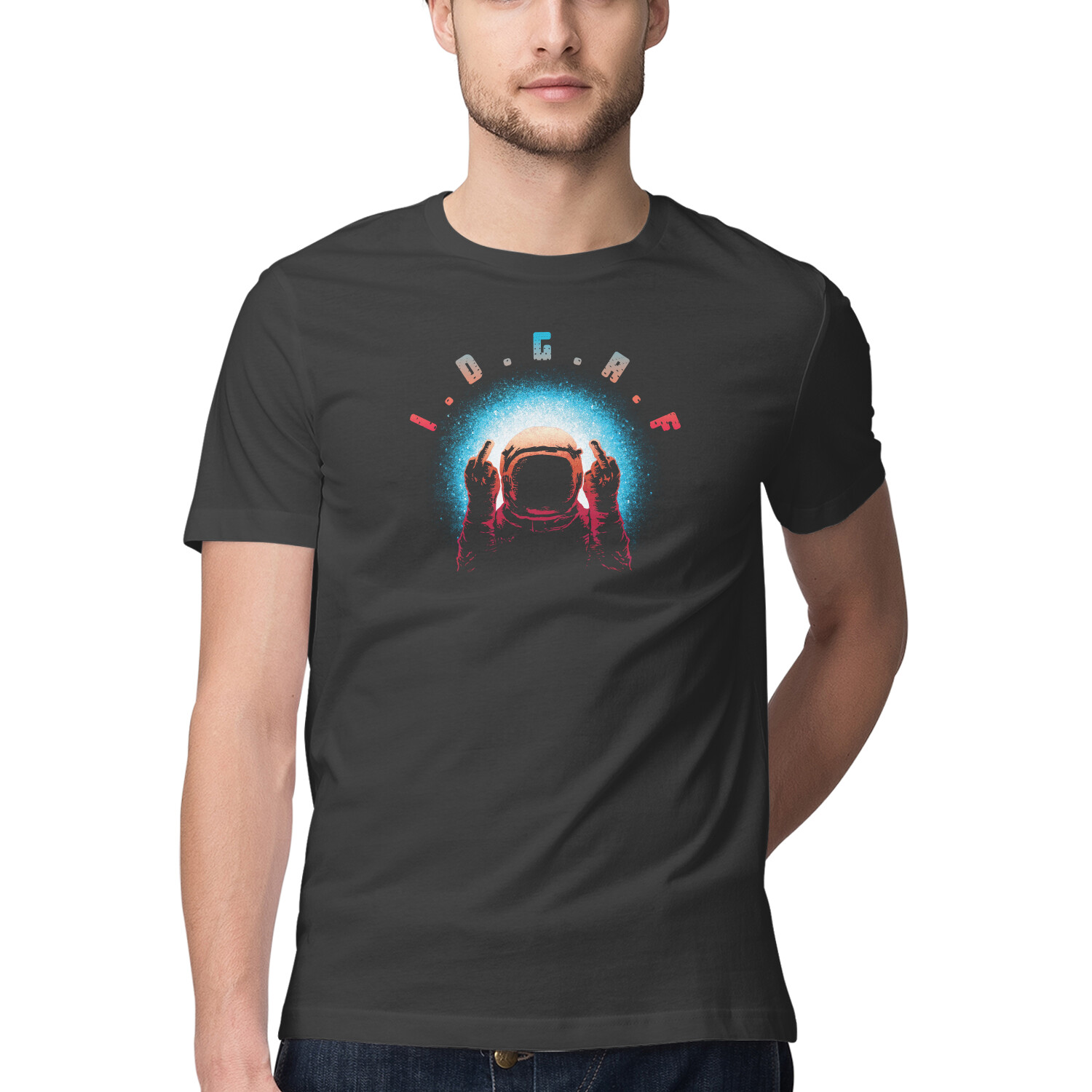 IDGAF Astronaut Middle Finger T-Shirt | Funny Sarcastic Streetwear Online India IDGAF Astronaut Middle Finger T-Shirt | Funny Sarcastic Streetwear Online India