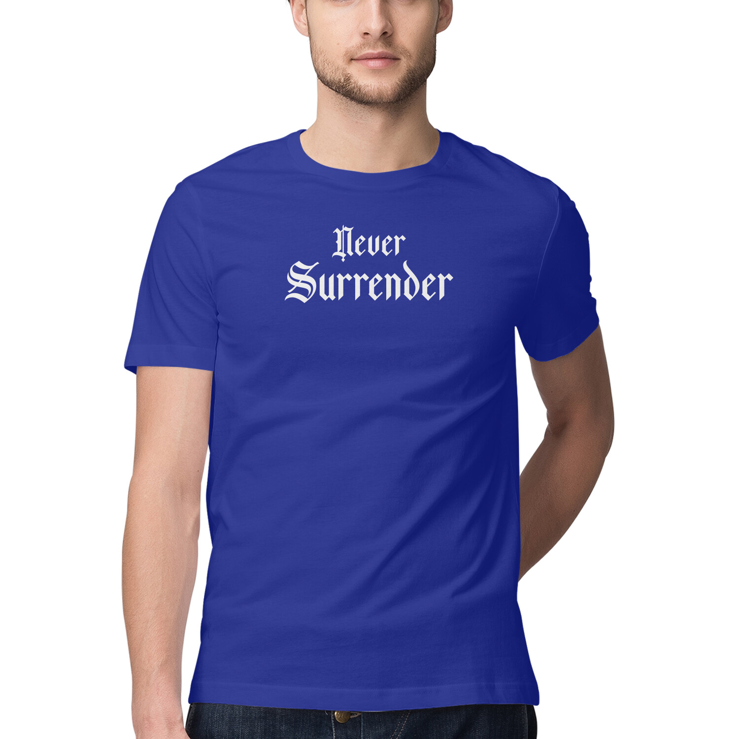 Never Surrender Typography T-Shirt | Motivational Bold Streetwear Online India Never Surrender Typography T-Shirt | Motivational Bold Streetwear Online India - Image 3