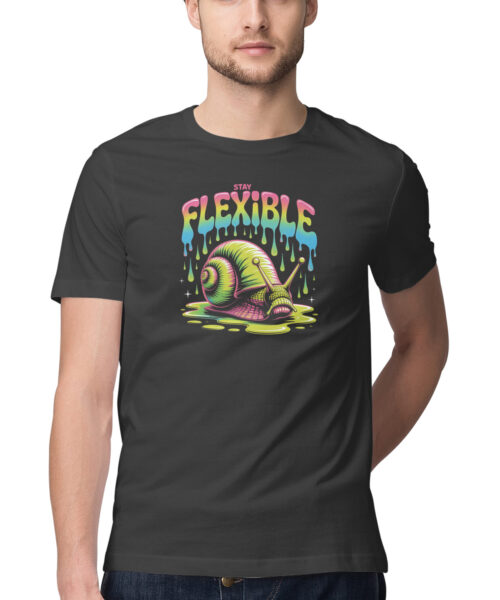 Shop the Best Funny and Sarcastic T-shirts for Men and Women at Manmarzee – The Ultimate Online T-shirt Store in India Stay Flexible Snail Illustration T-Shirt | Funny Quirky Streetwear Online India