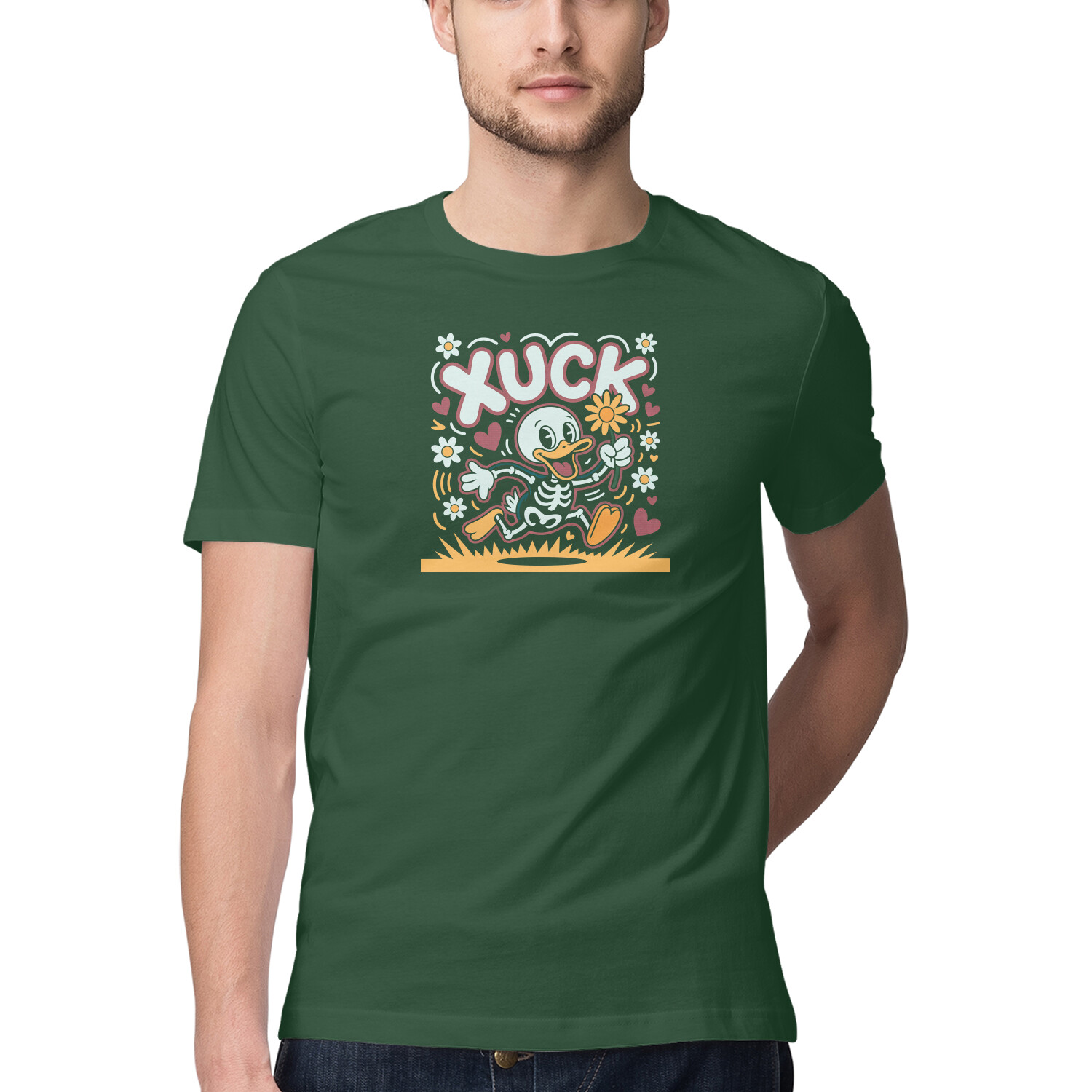 Xucf Duck Funny Illustration T-Shirt | Quirky Sarcastic Streetwear Online India Xucf Duck Funny Illustration T-Shirt | Quirky Sarcastic Streetwear Online India - Image 2